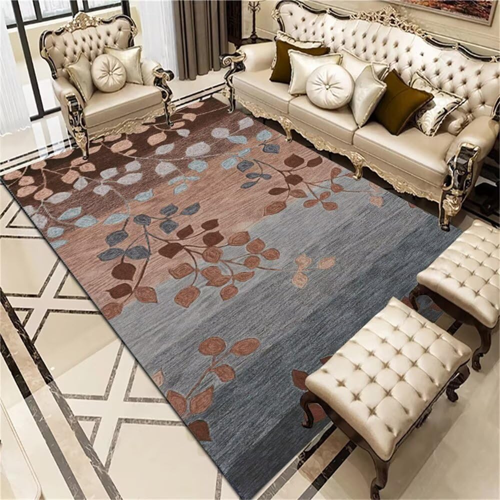 Tapis de terrasse et salon marron bleu gris pour un espace cosy