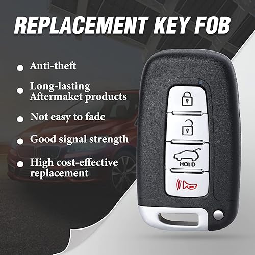 Miniatura 6 de Reemplazo remoto inteligente de entrada sin llave para HyundaiKia 2011 2012 2013 (FCC IDSY5HMFNA04 Número de pieza 95440-2K30095440-3W100) 4 botones