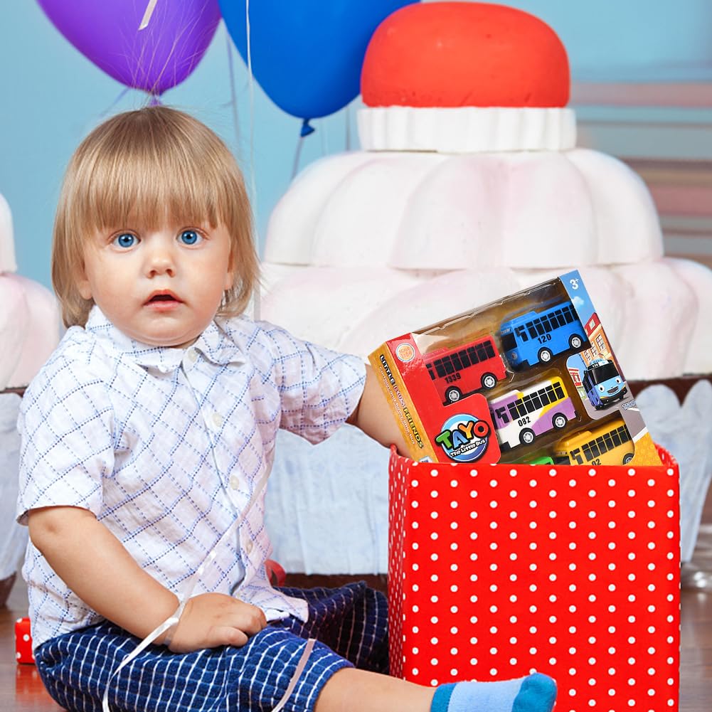 MaSif Autobús Juguete 5 PCS, Modelo de Autobús con Rueda para Niños de 3 Años en Adelante - Multicolor
