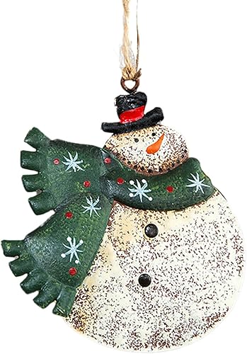 Miniatura 1 de Adornos para árbol de Navidad, muñeco de nieve de metal rústico, muñecos de nieve para festividades, decoración colgante de Navidad, decoración