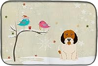 Vista 60 de Caroline's Treasures BB2508DDM - Tapete de secado de platos de perro de montaña bernés con regalos de Navidad entre amigos, tapete absorbente
