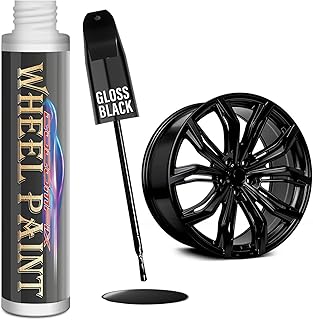 cocomfix Gloss Black Rim Touch Up Paint, Rim Paint, Wheel Scratch Repair Kit for Curb Rash & Scratches, Universal Black Enamel paint (1 fl oz), Scratch Resistant, Covers 1 sq ft per Coat