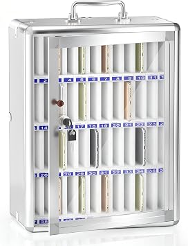 Aluminum Alloy Cell Phone Lock Box, Phone Holder for Classroom, 48 Slots | Cell Phone Locker, Wall-Mounted Phone Storage Cabinet, Phone Holder with Lock for Classroom, Office, Can be Carried by Hand
