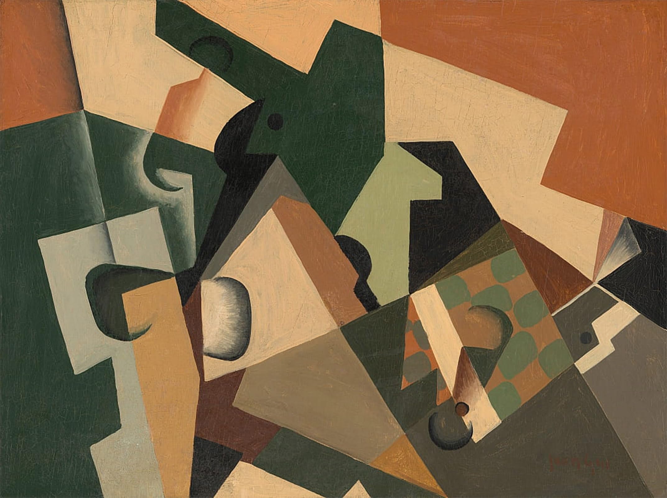 POSTERIIk Famous Modern Artwork Art Mural Glass and Checkerboard by Juan Gris Oil Paintings Pictures for Home Decor 60x90cm