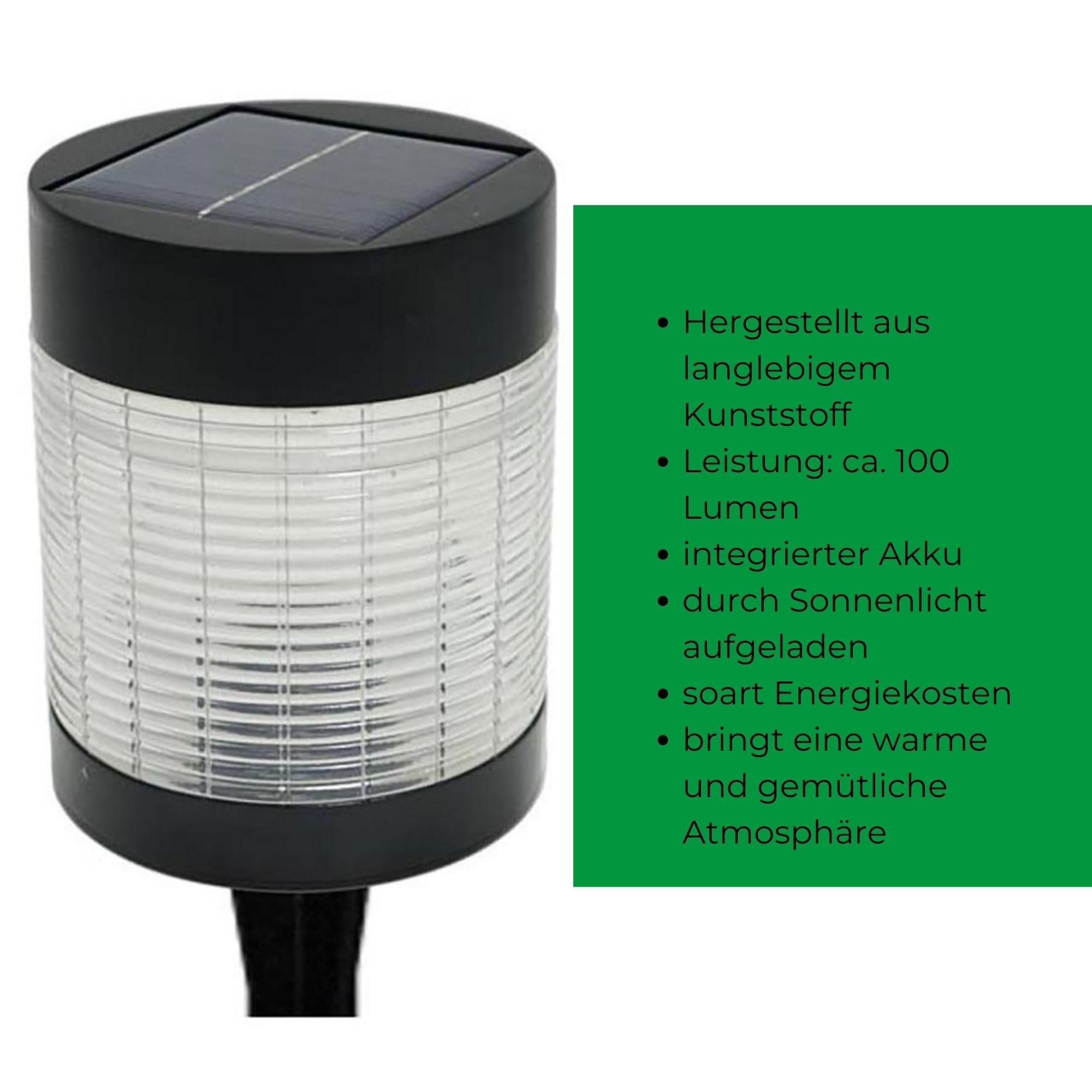 Novaliv 4x Solarlampen für Außen LED 100 Lumen - Wetterfest und Energiesparend - Inklusive Akku - Für Garten und Terrasse - Solarleuchte Gartenleuchte Außenleuchte Energiesparleuchte
