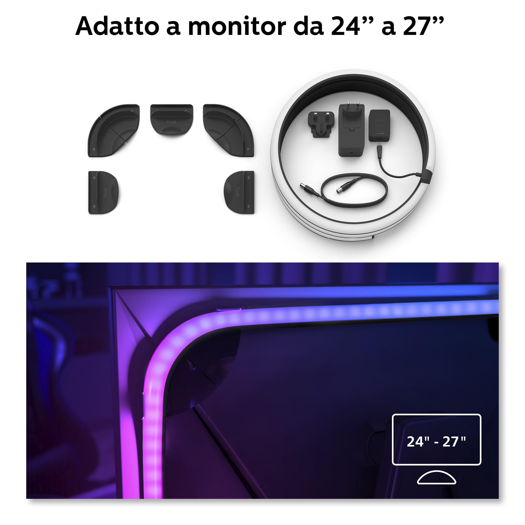 Philips Hue Play, Lightstrip Gradient per Pc, 24-27", 18W