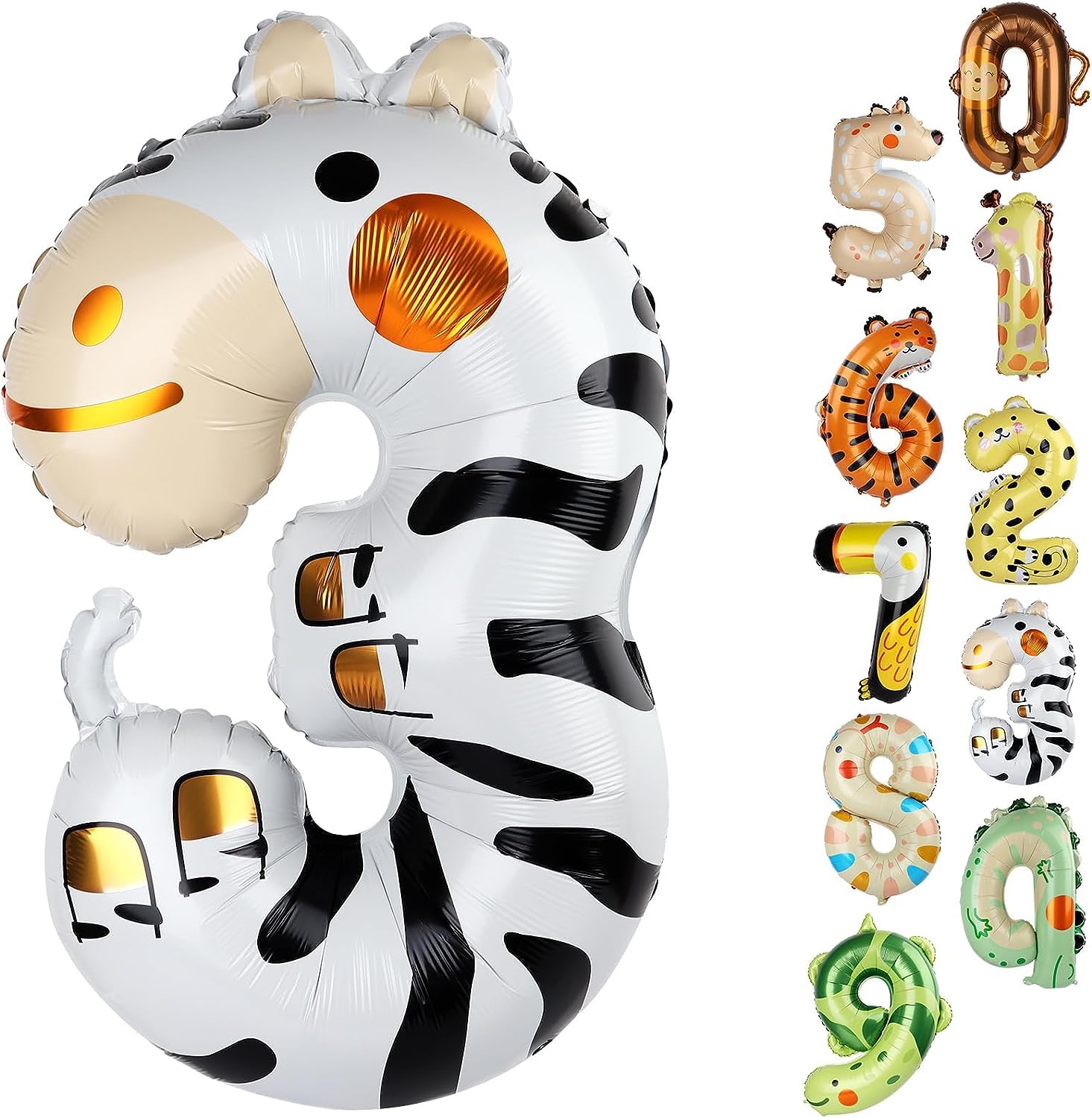 Amazon | JOLUCE Odette 動物風船 40インチ 誕生日 バルーン 数字 0～9