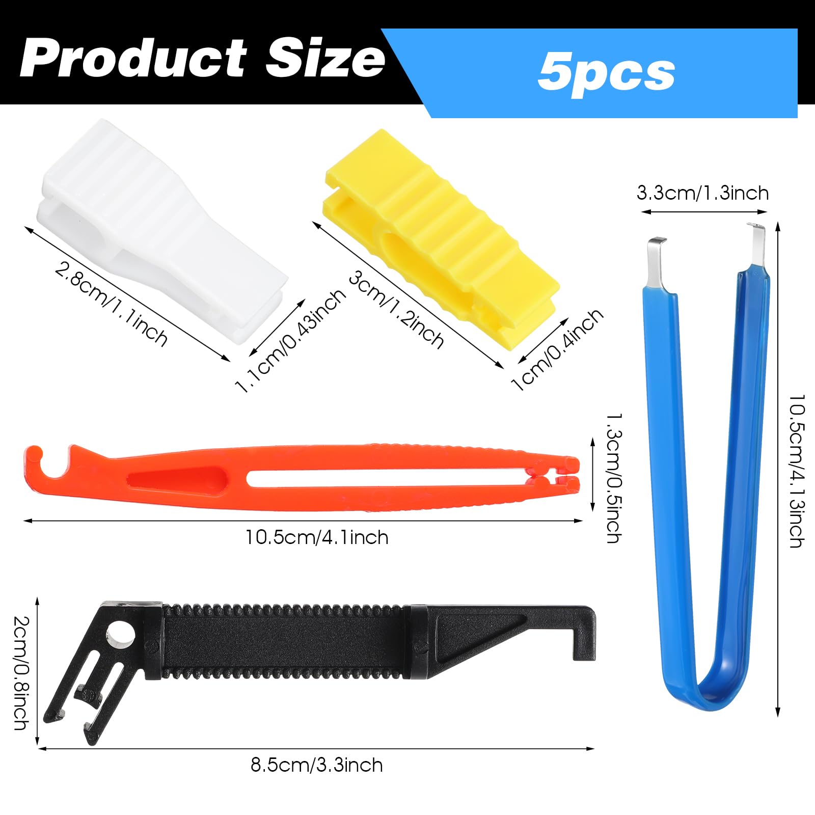 5 Pcs Fuse Puller, 5 Sizes Automotive Fuse Puller Tool, Plastic Fuses Removal Tools for Car Motorcycle Truck Fuses Replacement