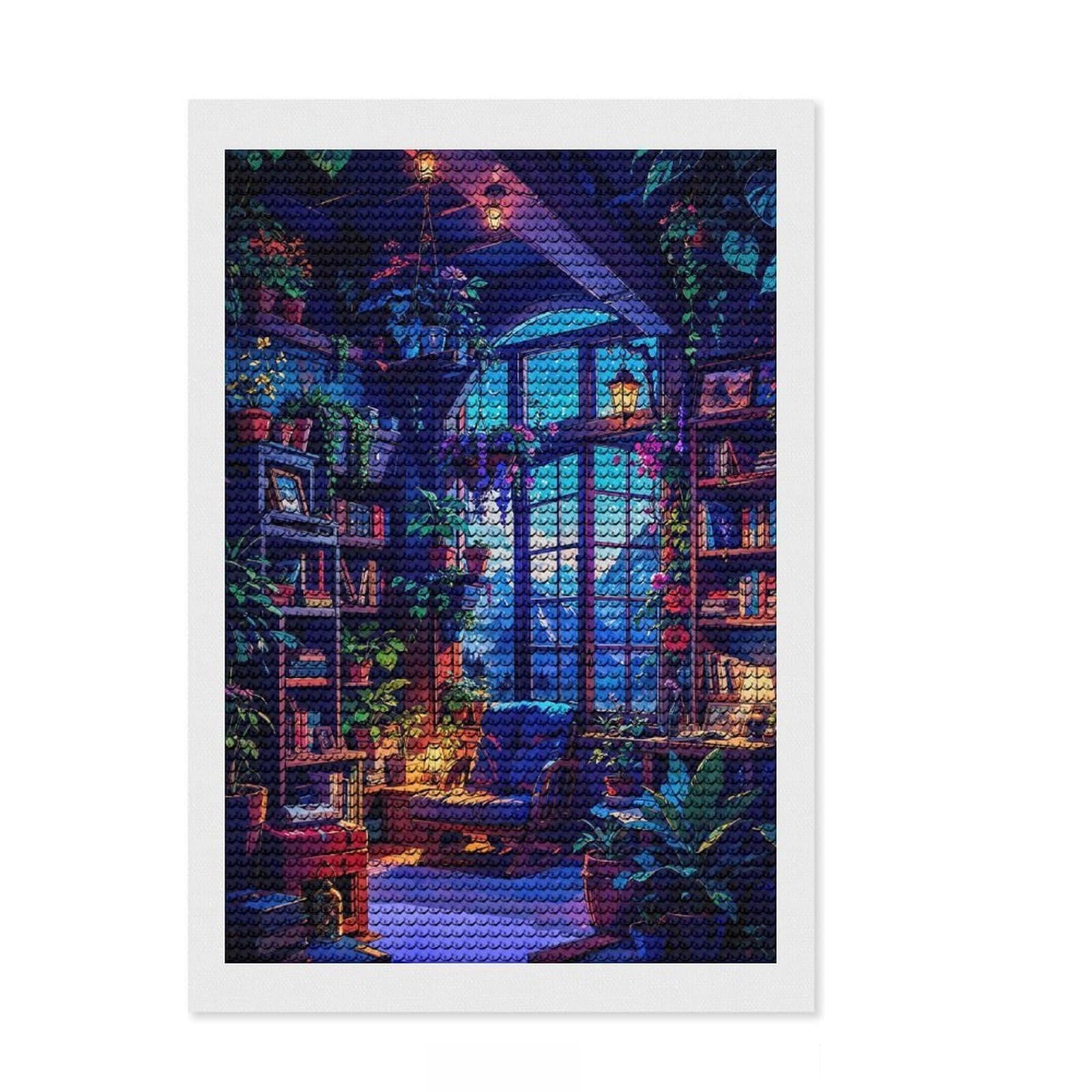 Junmoney The Cozy Getaway Diamond Art Kit 8"x12", Boho Decor, Relaxing DIY, Christmas Gift, Relaxing Handmade Project, Festive Home Decor