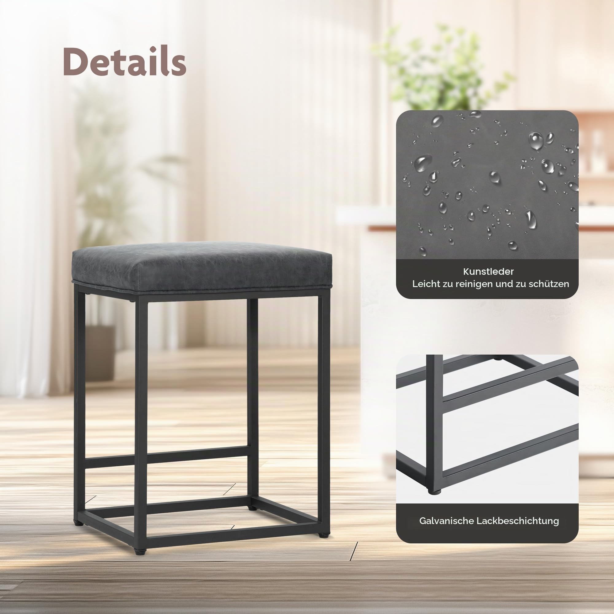 ALPHA HOME Barhocker, Counter Höhe Barhocker mit Fußstütze