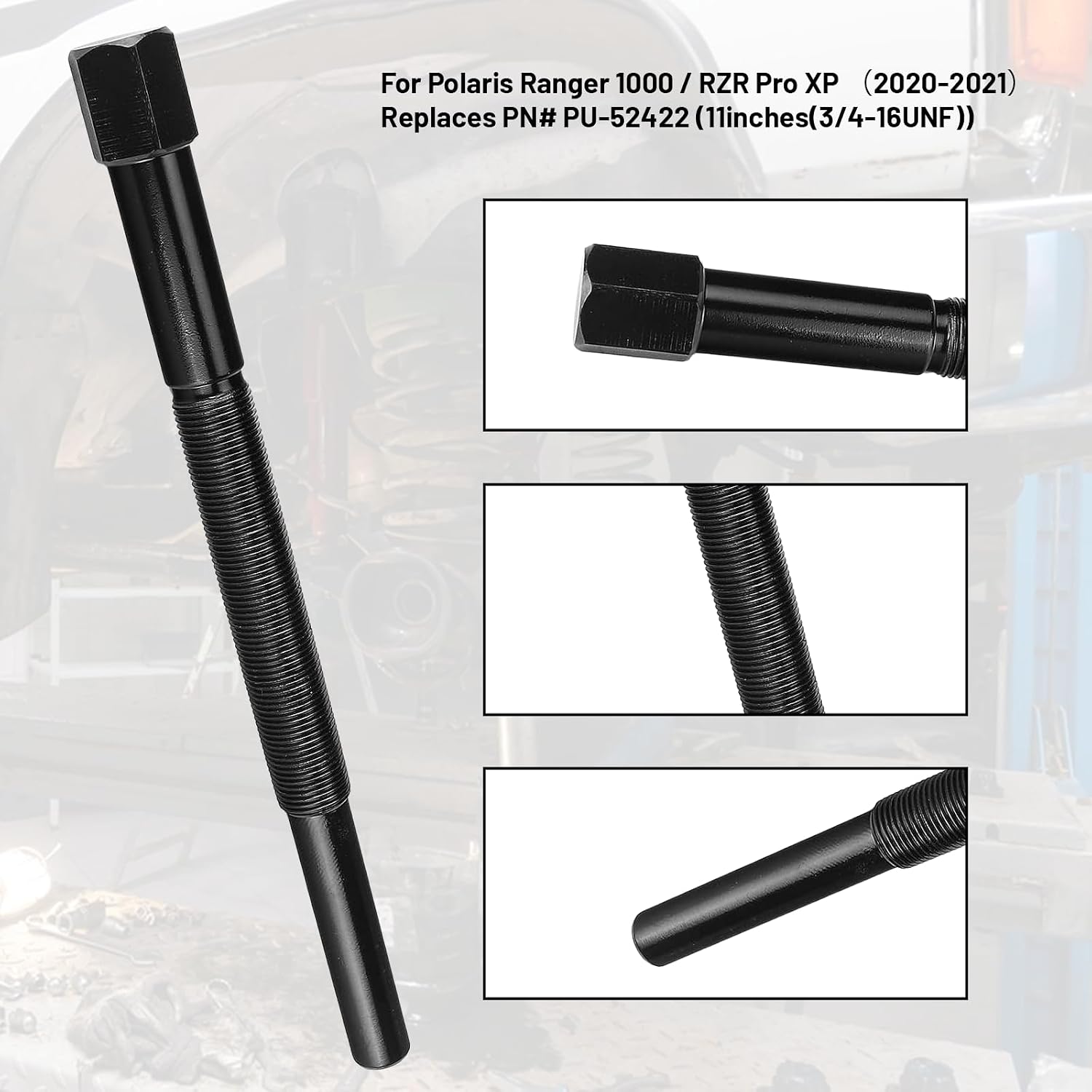 Primary Clutch Puller for Polaris Ranger 1000 / RZR Pro XP/RZR Turbo/Turbo S 2018-2022，Replaces PN# PU-52422(11inches(3/4-16UNF))