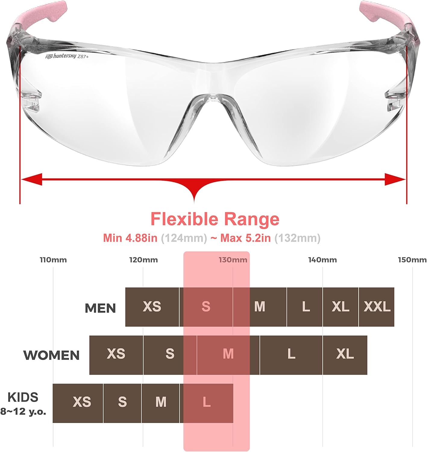 ANSI Z87.1 Anti-Fog Wrap-Around Clear Safety Glasses, Pickleball lab chemistry goggles with Scratch Resistant - Image 5