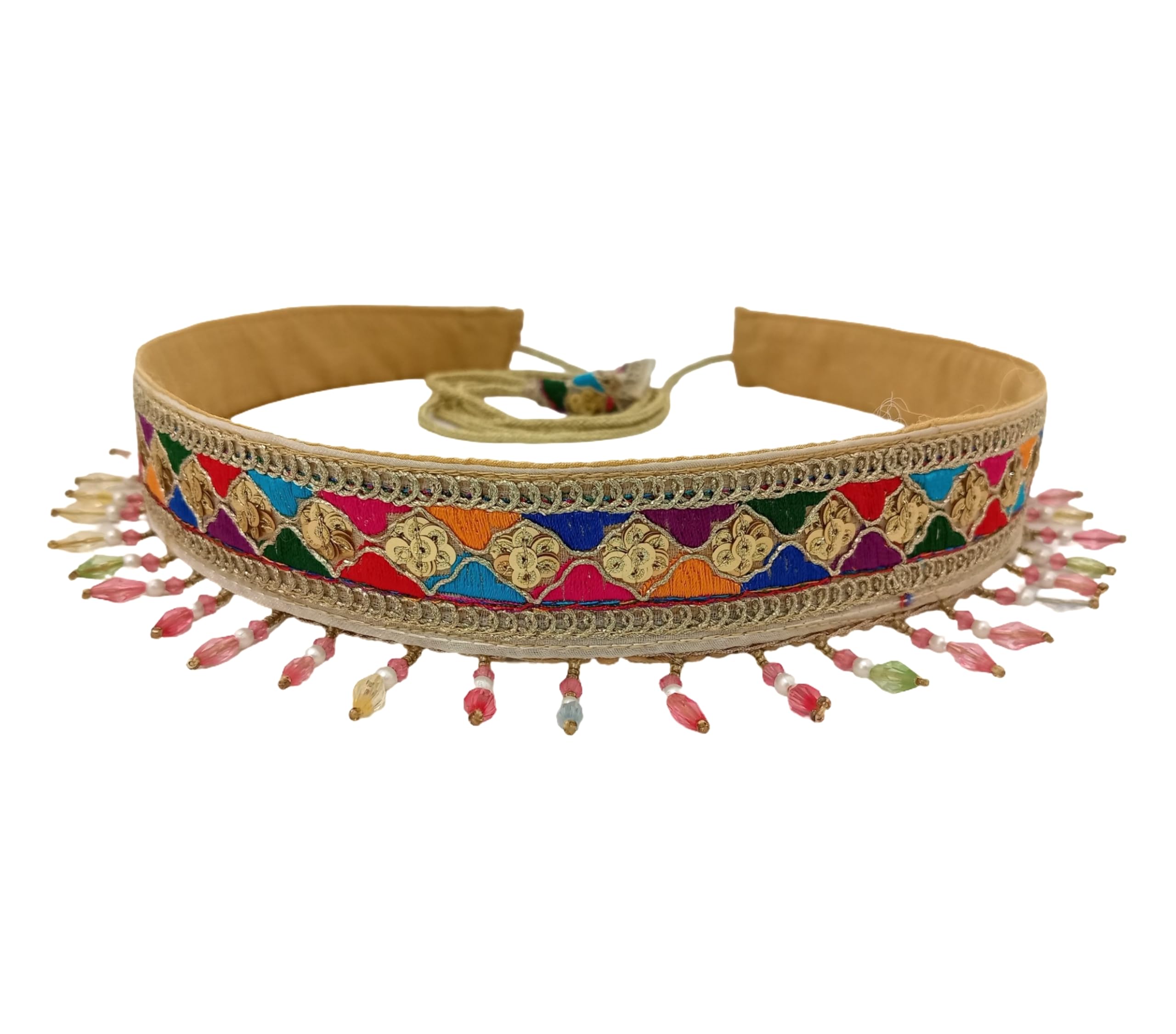 Handmade embroidered multicolored belt for women dresses-image-35