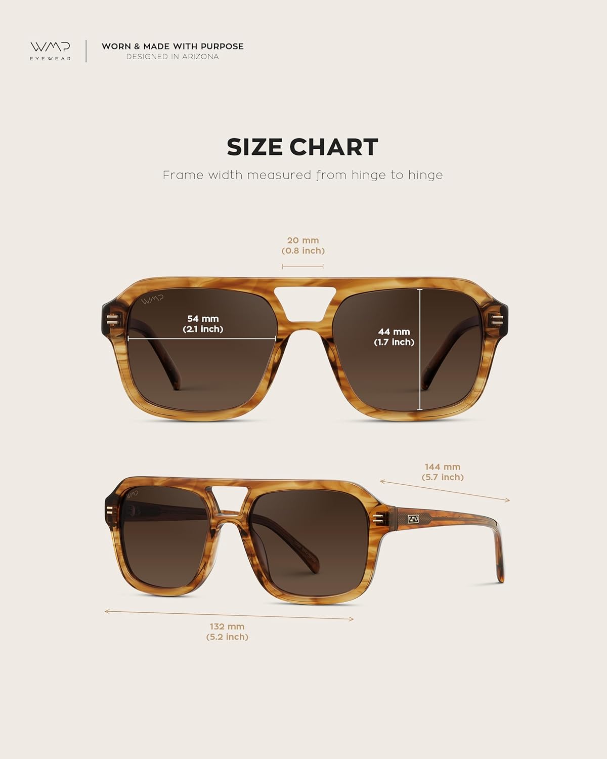 WearMe Pro - Retro-Inspired Square Double Bridge Aviator Women's Sunglasses, Oversized Frame with Polarized UV Protection