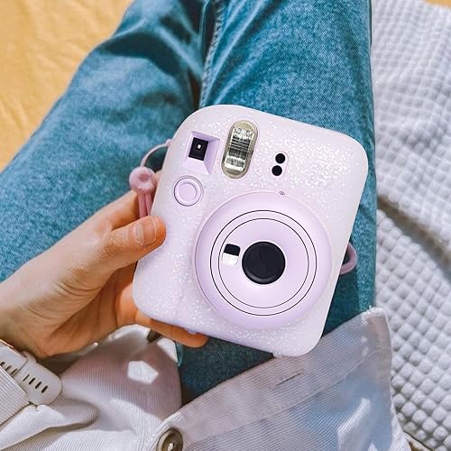 Miniatura 6 de Funda de silicona para cámara instantánea Fujifilm Mini 12 con correa ajustable para el hombro, purpurina (sin cámara)