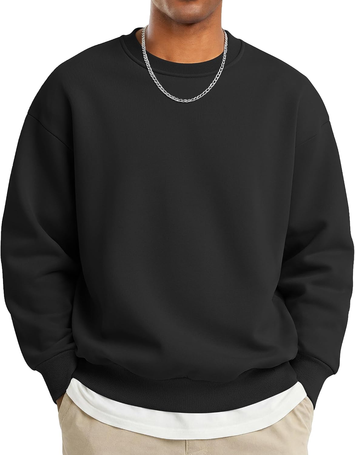 COOFANDY Men's Crewneck Sweatshirts Fleece Pullover Thermal Casual Shirt