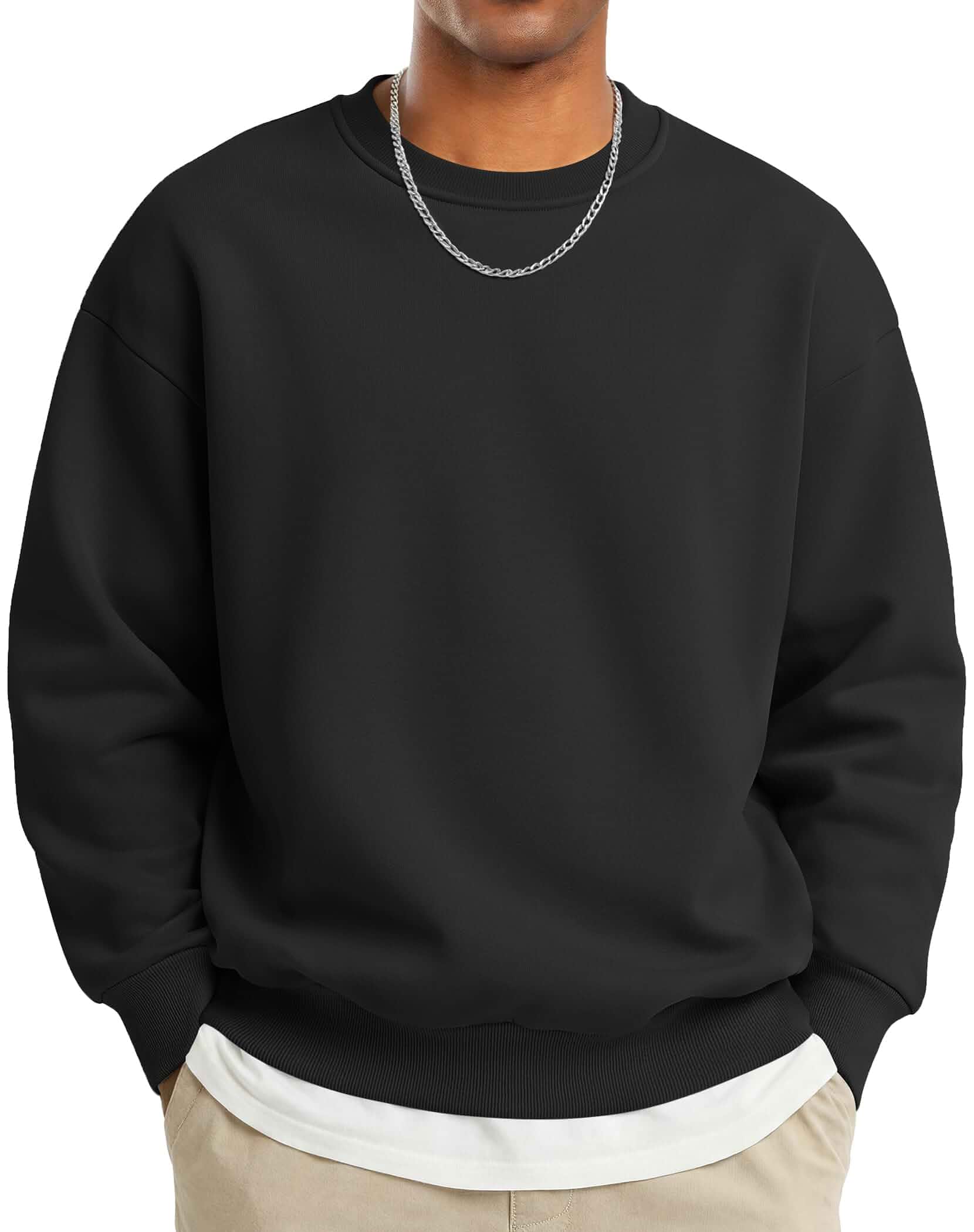 COOFANDY Men's Crewneck Sweatshirts Fleece Pullover Thermal Casual Shirt Soft Fleece Lining, Long Sleeve, Classic Crewneck, Fashion Sweatshirt, Fall Winter Warm Sweatshirts, Basic Tops