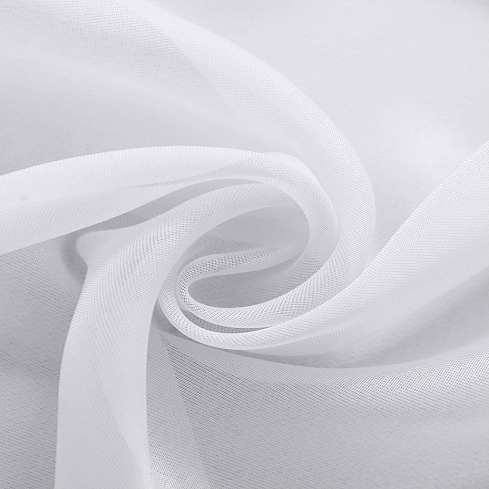 Verdunklungsvorhänge 210 x 210 cm Polyester, mit Ösen Transparent Verdunkelungsvorhang Thermovorhang Hitzeschutz für Wohnzimmer Landhaus Kleine Fenster, Weiß