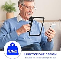 Vista 5 de NZQXJXZ 30X 5X Large Magnifying Glass for Reading Full Book Page Magnifying Glass Folding Handheld Magnifier for Seniors Reading Newspaper, Books