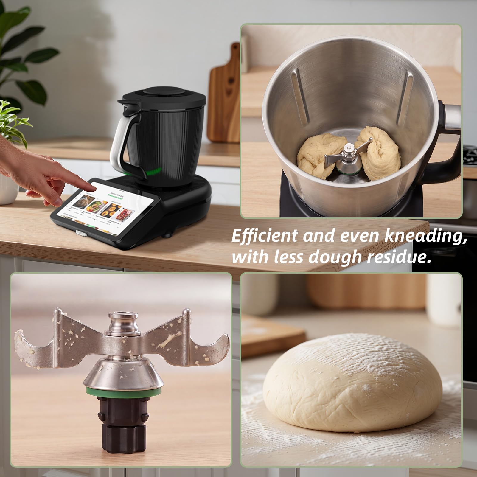 EYMPEU Nóż do ciasta do Thermomix TM5/TM6/TM7 – Obejmuje 1 uszczelkę + 1 szczotkę czyszczącą, stal nierdzewna 304 – Kompatybilny z TM5/TM6/TM7 – Część zamienna i akcesorium