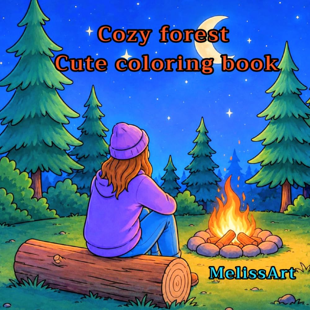 cozy forest: coloring book pour adults, Magical Animals, Cozy Houses and Relaxing Woodland Scenes,