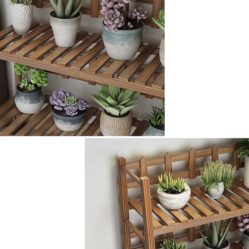 RR-Flower Stands Solid Wood Flower Stand with 4 Tiers Balcony Floor-Standing Plant Stand Garden Flower Display Rack 6 Sizes (Size : 90 cm) (80 cm) image 4