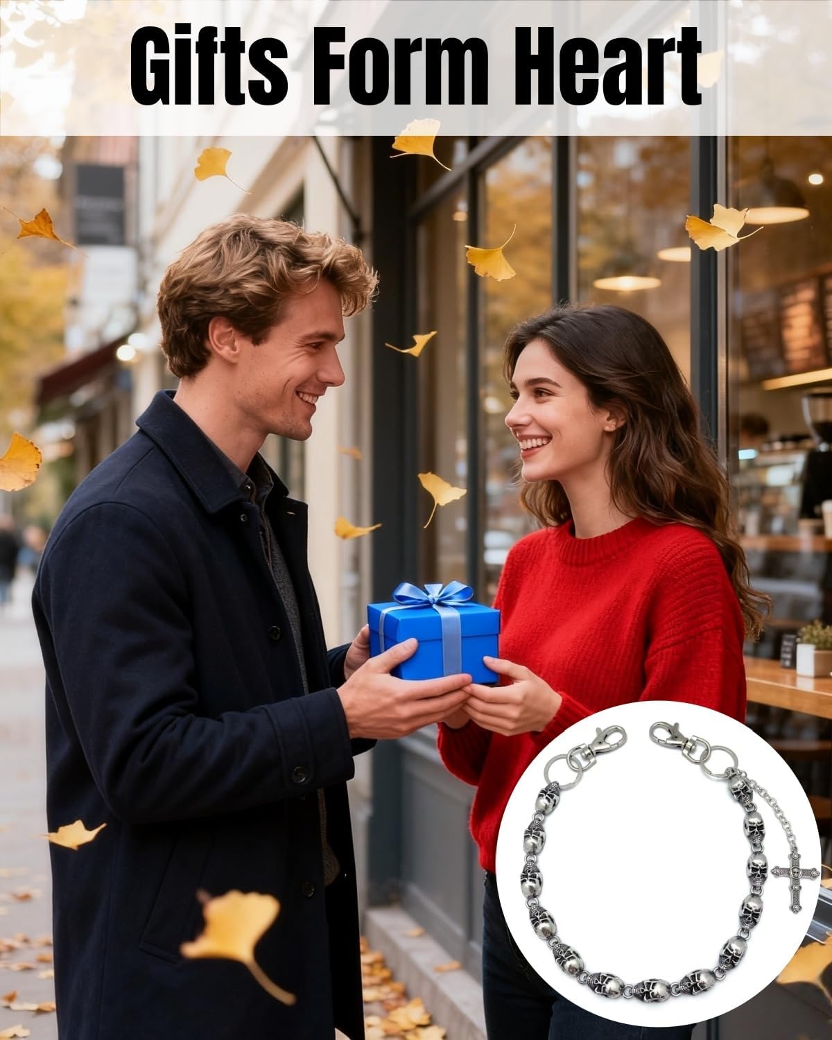 Wallet Chain Pants Chain,Skull Pocket Jean Trousers Belt Waist Biker Chain Keychain Goth Accessories for Women Men - Image 7