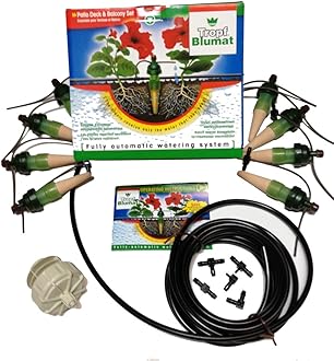 Blumat Irrigation System for 8 Plants w/Pressure Reducer | Automatic Drip Irrigation Kit | No Electricity, No Batteries Required | Garden, Patio, Hanging Baskets, Raised Bed, Greenhouse
