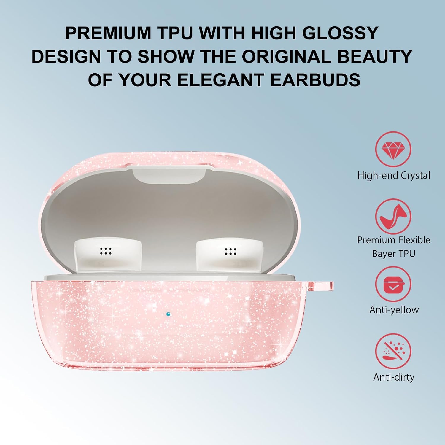 Aircawin for Bose New QuietComfort Earbuds Case Clear Glitter 2024 image 3
