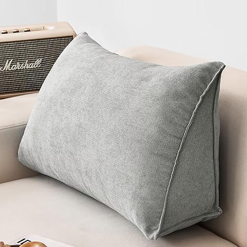 TESICA Almohada de cuña para cabecero, almohada de lectura para sentarse en la cama, cojín triangular suave para respaldo, almohada lumbar de apoyo