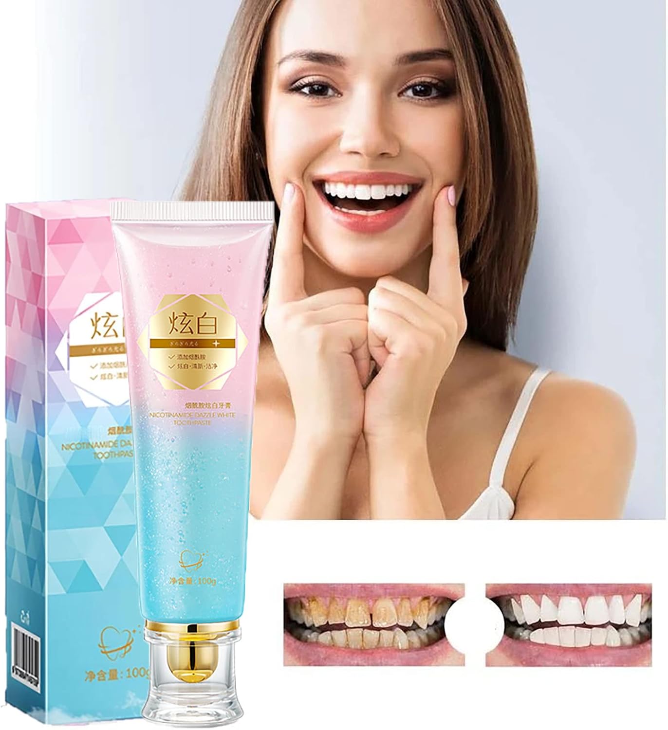 Dazzling White Toothpaste Fresh Breath Niacinamide