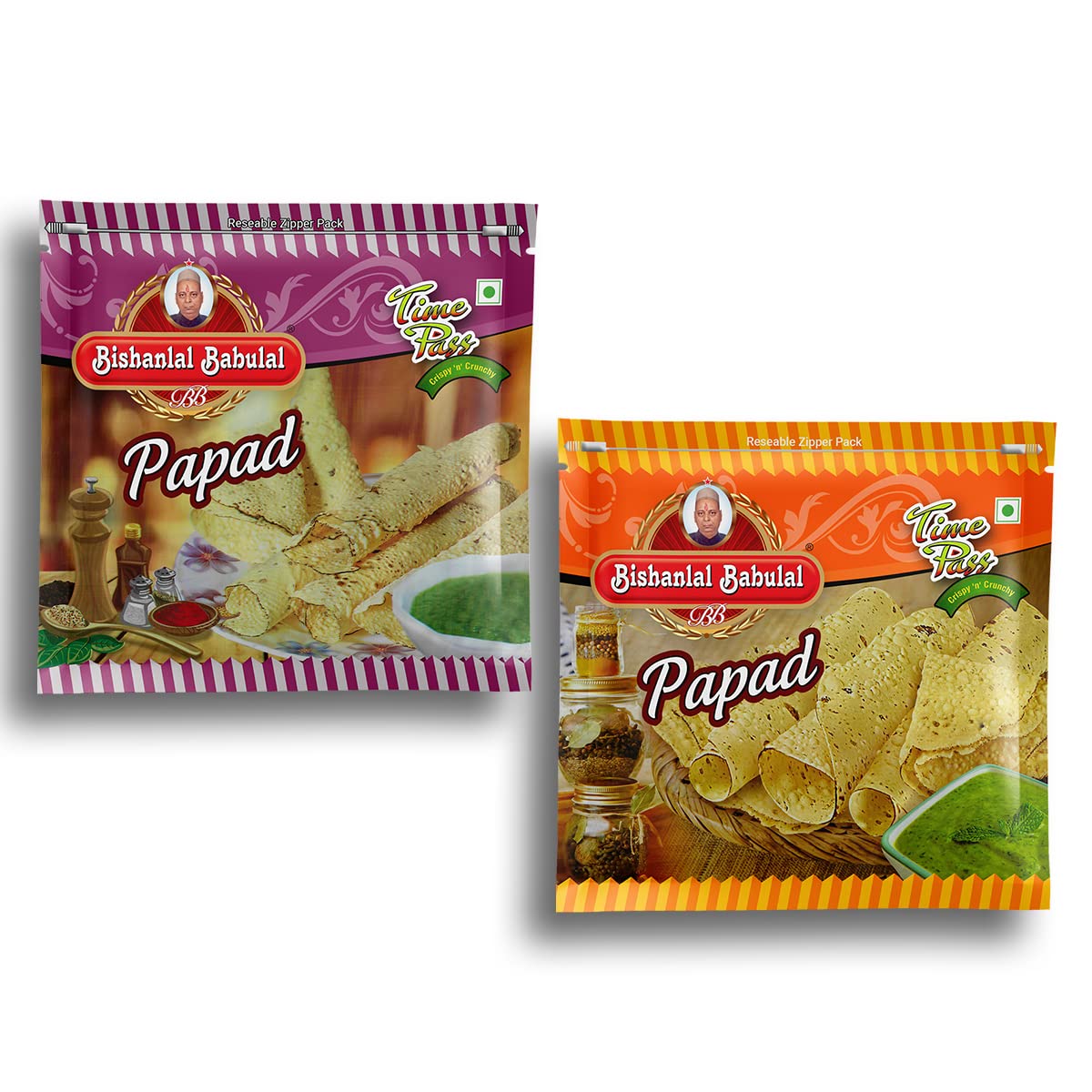 Bishanlal Babulal | Time Pass Tikdi Papad, Papad | 800Gm (Pack of Tikdi Papad 400Gm & Papad 400Gm) | Tasty Papad | Bikaneri Namkeen | No Preservatives (B0BX41WLHB) Amazon Price History, Amazon Price Tracker