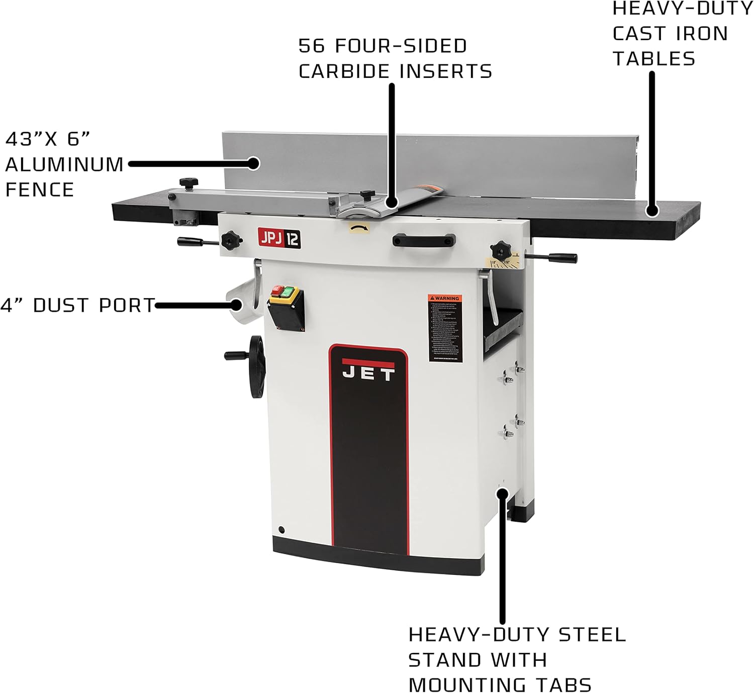 Jet 12-Inch Planer/Jointer - Image 6