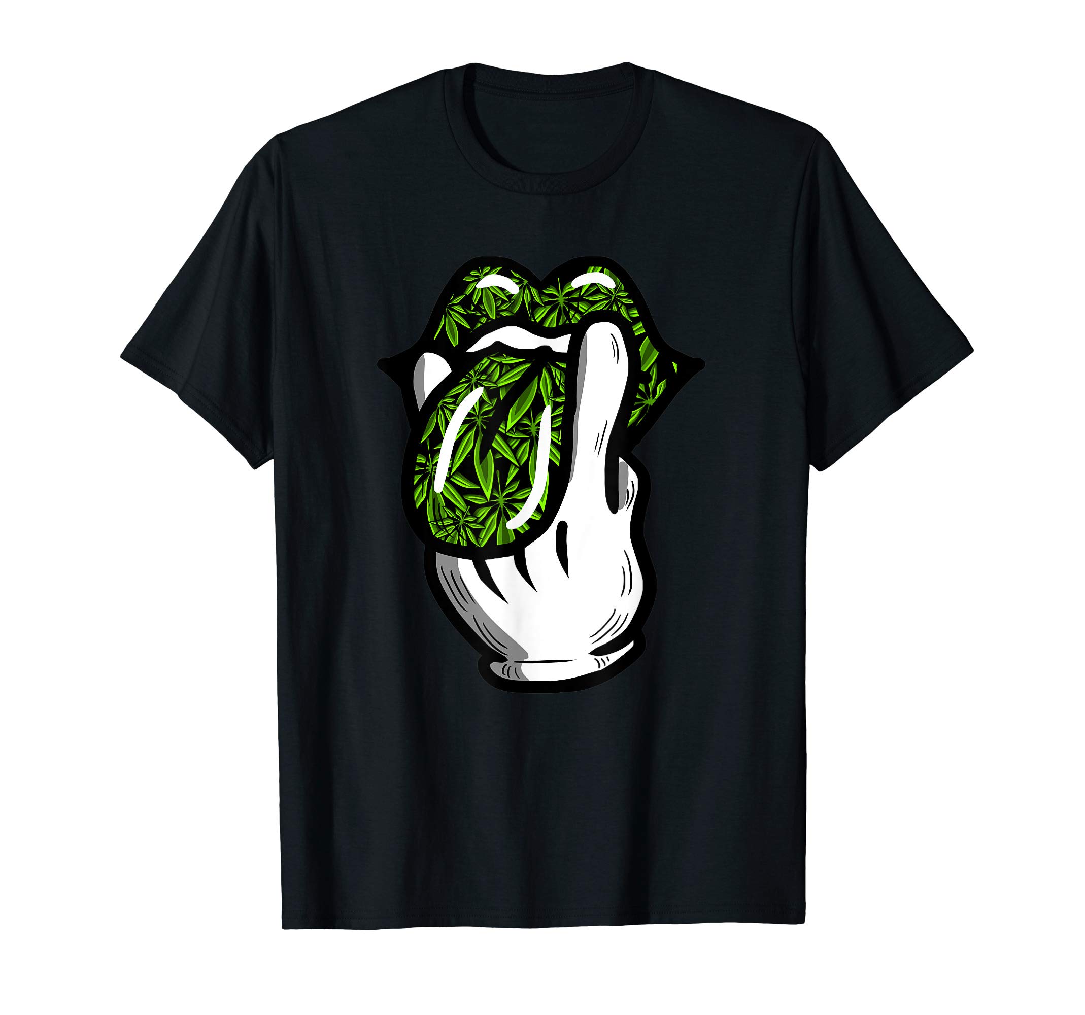 Lick Smoke Weed Leaf Pattern Marijuana 420 Cannabis Pot Gift T-ShirtOEKO-TEX STANDARD 100