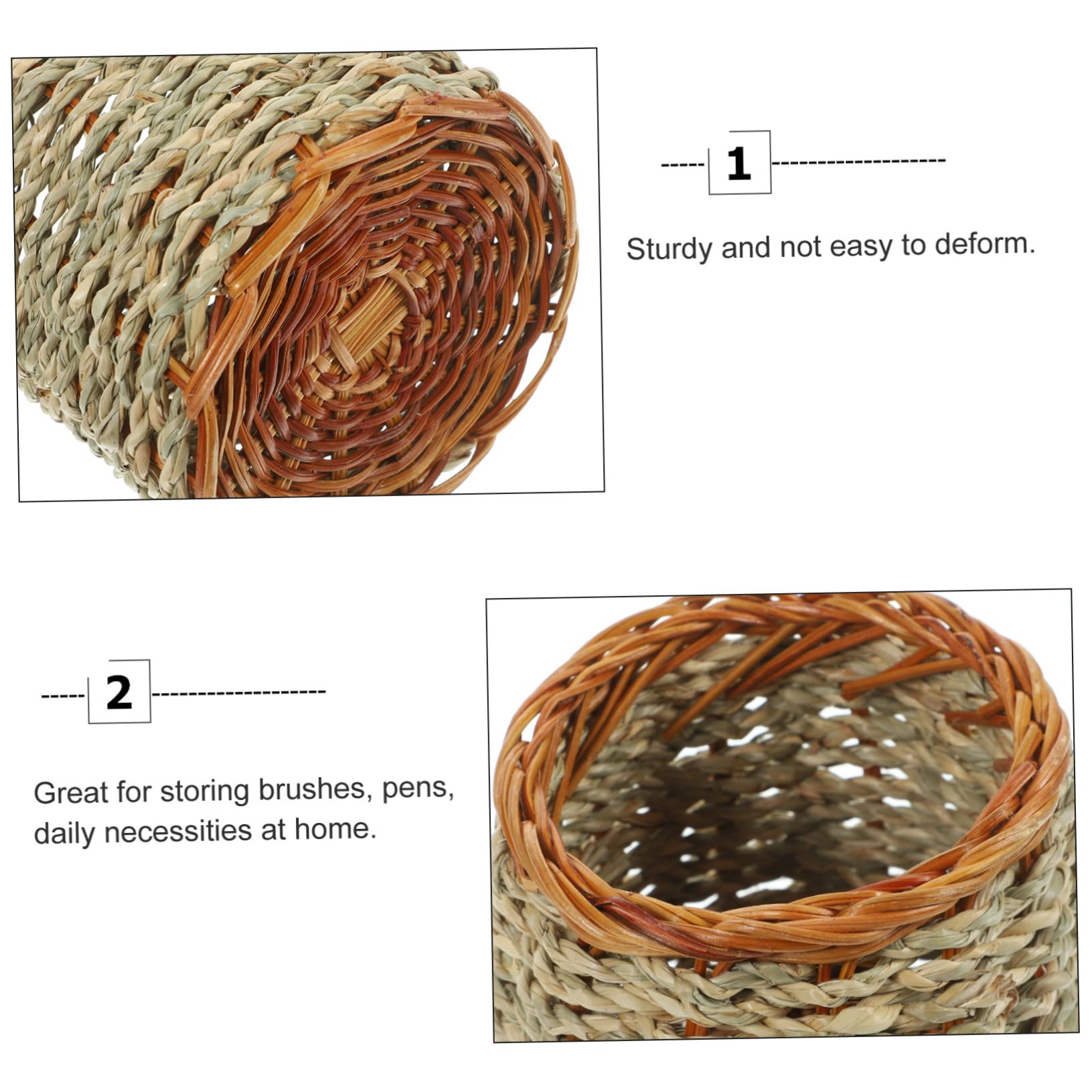 SHINEOFI 4piezas Portalápices De Escritorio Decorativo Diseño Woven Organizador De Almacenamiento Para Lápices y Pinceles Para Oficina y Hogar