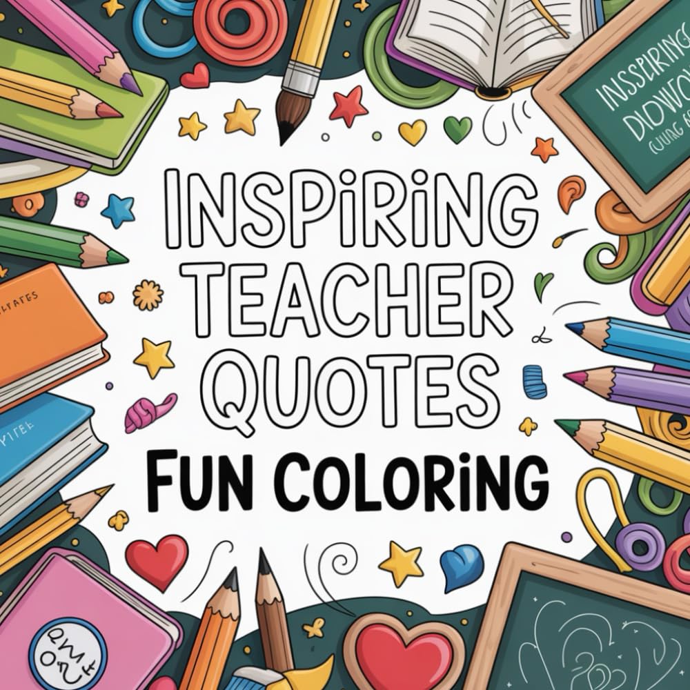 Inspiring Teacher Quotes Fun Coloring: A heartwarming collection of uplifting teacher quotes designed for relaxing creative coloring enjoyment.