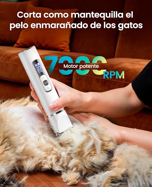 Foto 4 de 8 de Oneisall Cortapelos 3 en 1 para Mascotas, Maquina Cortar Pelo Perros, Maquinilla Silenciosa con Pantalla LCD