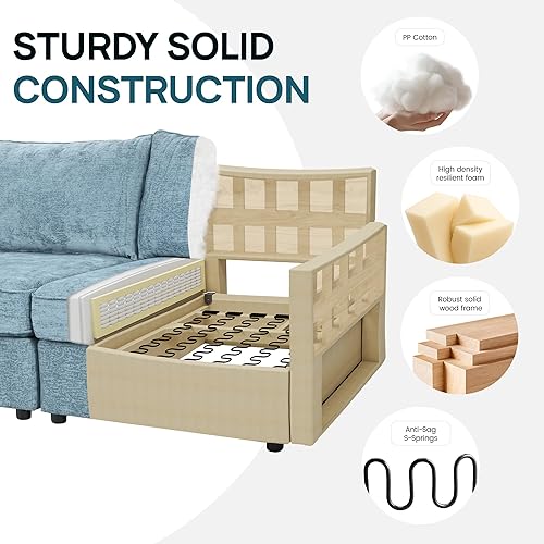 Miniatura 4 de Sofá modular de 6 plazas de gran tamaño con fundas extraíbles y almacenamiento, convertible en forma de U, forma de L y seccional, modernos sofás