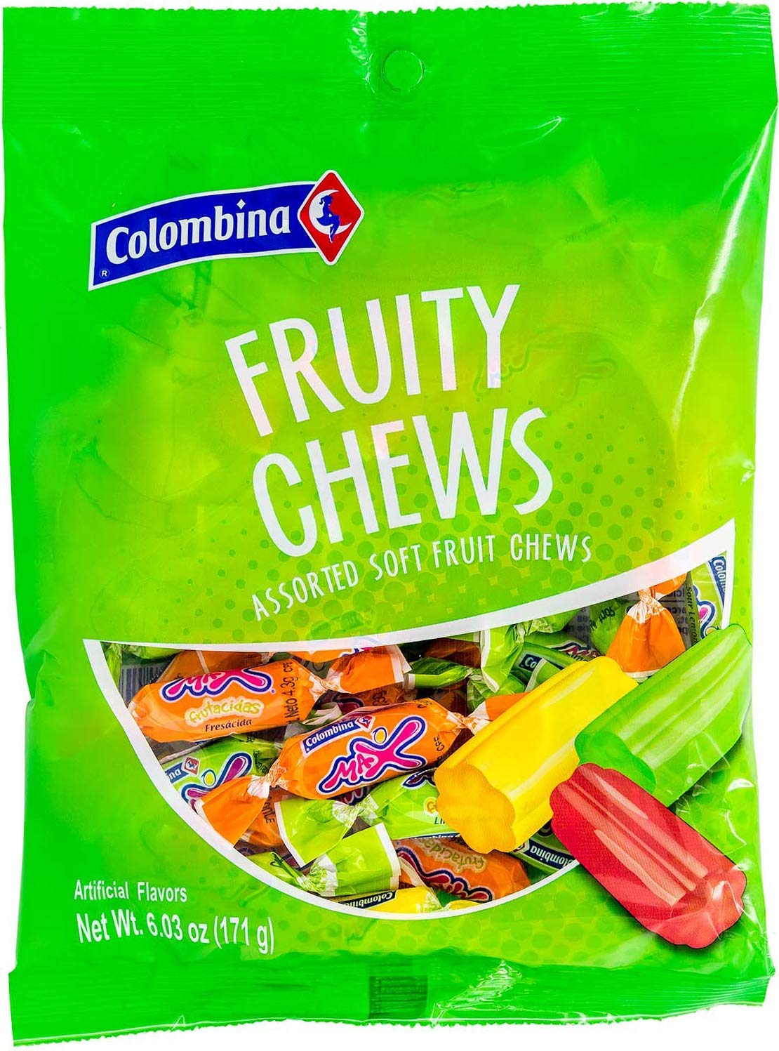 Colombina Fruity Chews Assorted Soft Fruit Chews Candy, 6.