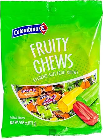 Colombina Fruity Chews Assorted Soft Fruit Chews Candy, 6.03 Ounce Bag