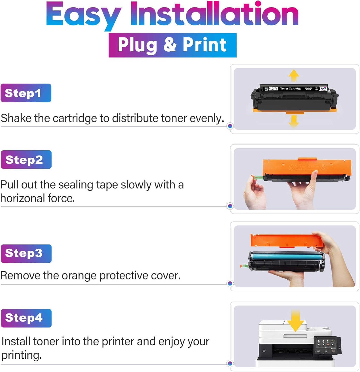 🔥 Crazy Deals ONLYU Compatible Toner Cartridge Replacement for Canon 046 046H CRG-046H for Color ImageCLASS MF735Cdw LBP654Cdw MF731Cdw MF733Cdw Printer (2 Black, Yellow, Magenta, Cyan, 5 Pack)