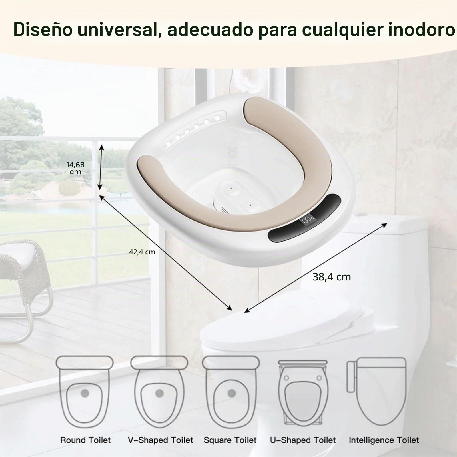 Alivio de hemorroides con baño eléctrico para el cuidado del embarazo, bidé antidesbordamiento para el cuidado perineal, kit de inodoro portátil colgante para hemorroides