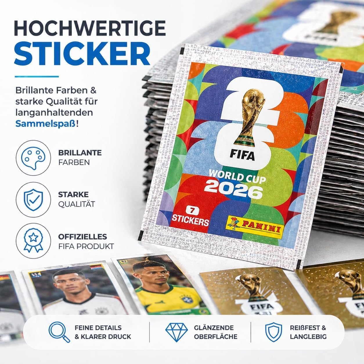 TK Gruppe Timo Klingler Panini Mistrzostwa Świata 2026 XXL Set – Album & Naklejki – Plan Meczów, Wianek Kibica, Album Kolekcjonerski do Zbierania Piłkarskich Naklejek (50 Saszetek / 350 Naklejek)