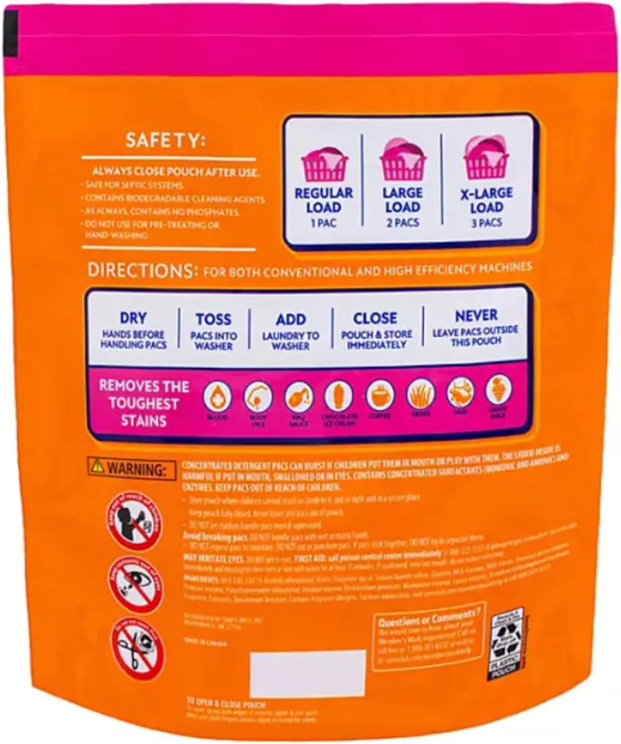 Members Mark Laundry Power Pacs, Blooming Breeze, 130 ct.