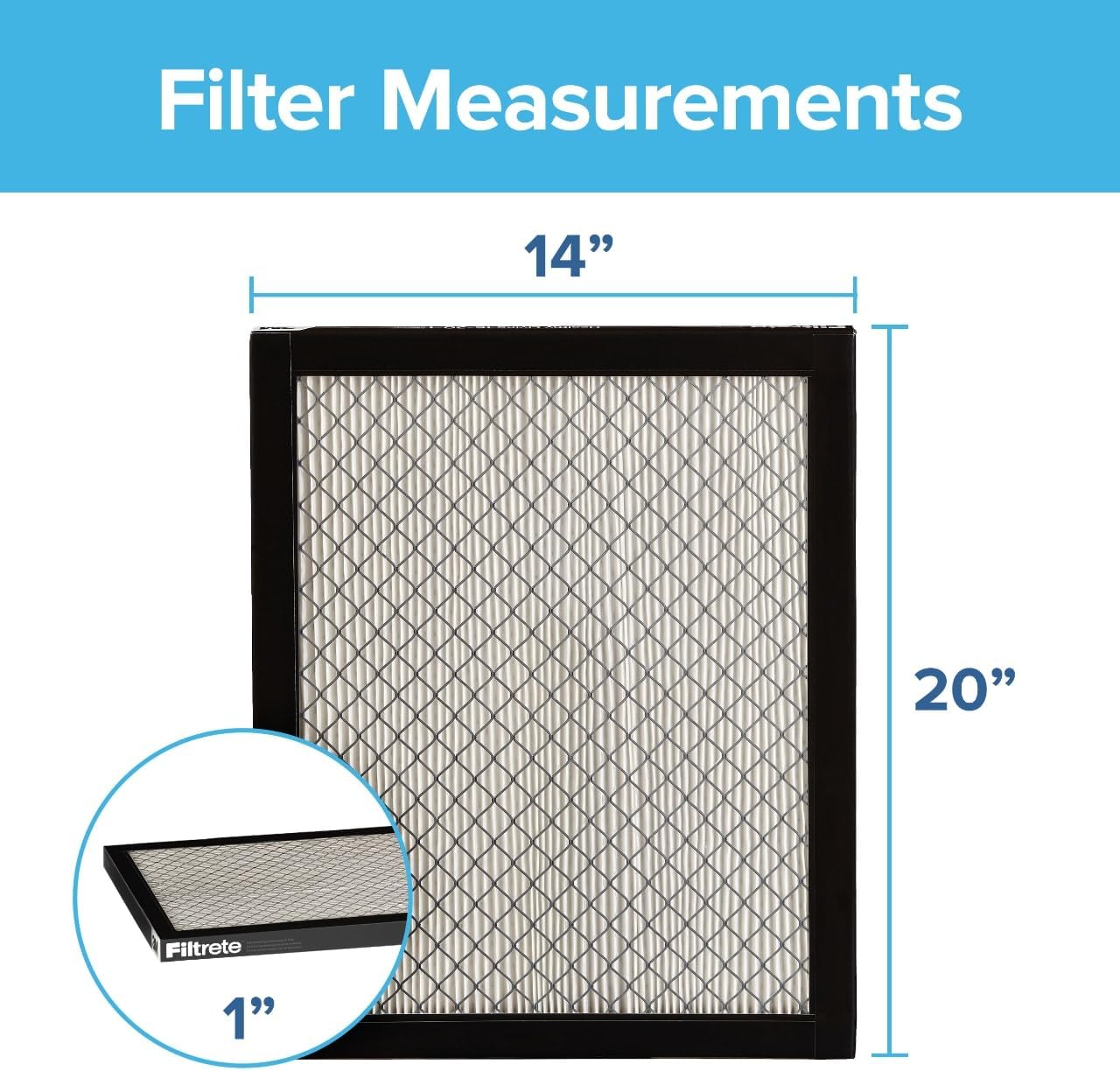 Filtrete 14 x 20 x 1 AC Furnace Air Filter, MERV 14, MPR 2800, Ultrafine Particle Premium Filter, 3-Month Pleated 1-Inch Electrostatic Air Cleaning Filter, 2-Pack (Actual Size 13.781x19.781x0.84 in)
