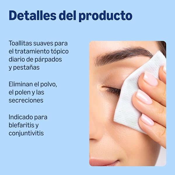 Healthcare by Amazon Toallitas limpiadoras de párpados de para el tratamiento periocular en adultos y niños, sin perfume, paquete de 60 (anteriormente Amazon Basic Care); el embalaje puede variar - 3