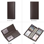 FALAN MULE Wallet for Men Genuine Leather RFID Blocking Slim Wallet with Long Bifold Credit Card Holder for Men, Coffee, 0.78 inches x 3.74 inches x 0.78 inches, Fashion