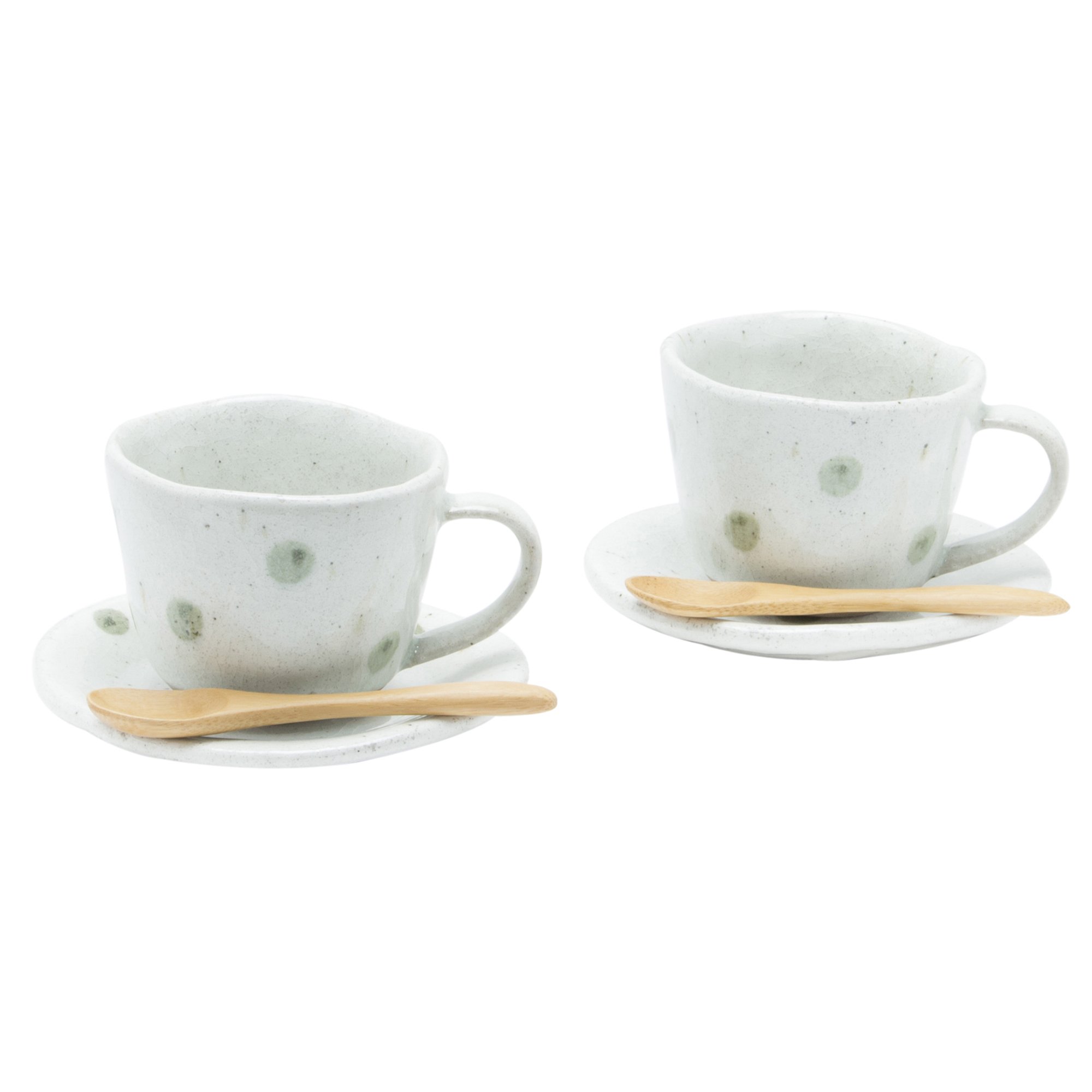 Amazon｜光陽陶器 カップ_ソーサー 白 碗/径9×H7cm×2 皿/径13.5cm×2 竹 