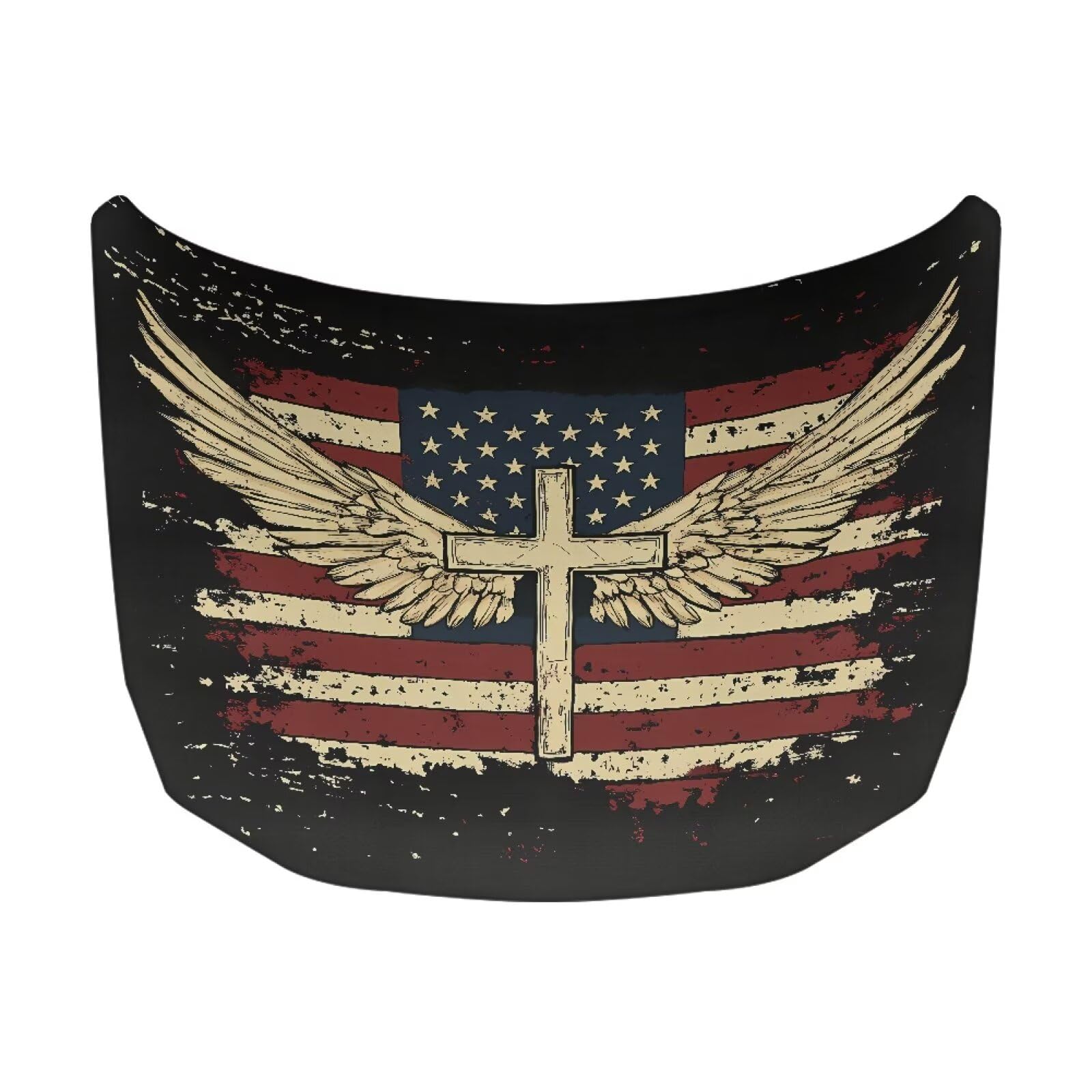 Whosucclay American Flag Cross Hood Covers for Cars an All-Weather Waterproof Car Cover with a Windshield Snow Cover — view 4