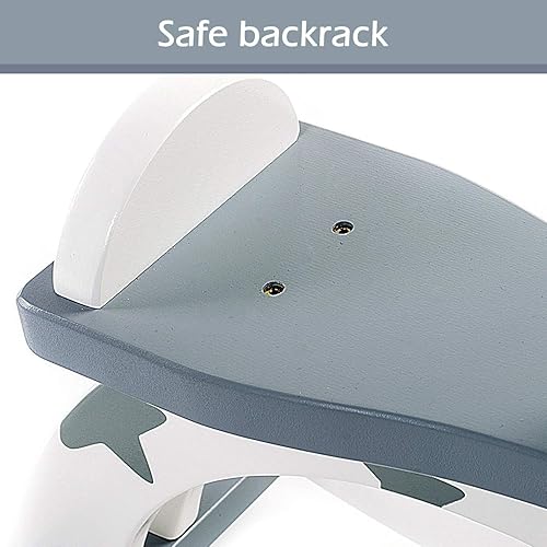 Miniatura 7 de labebe - Caballo mecedor de madera juguetes de paseo de madera para bebé para 18 meses juguete balancín blanco para niños animales de paseo para